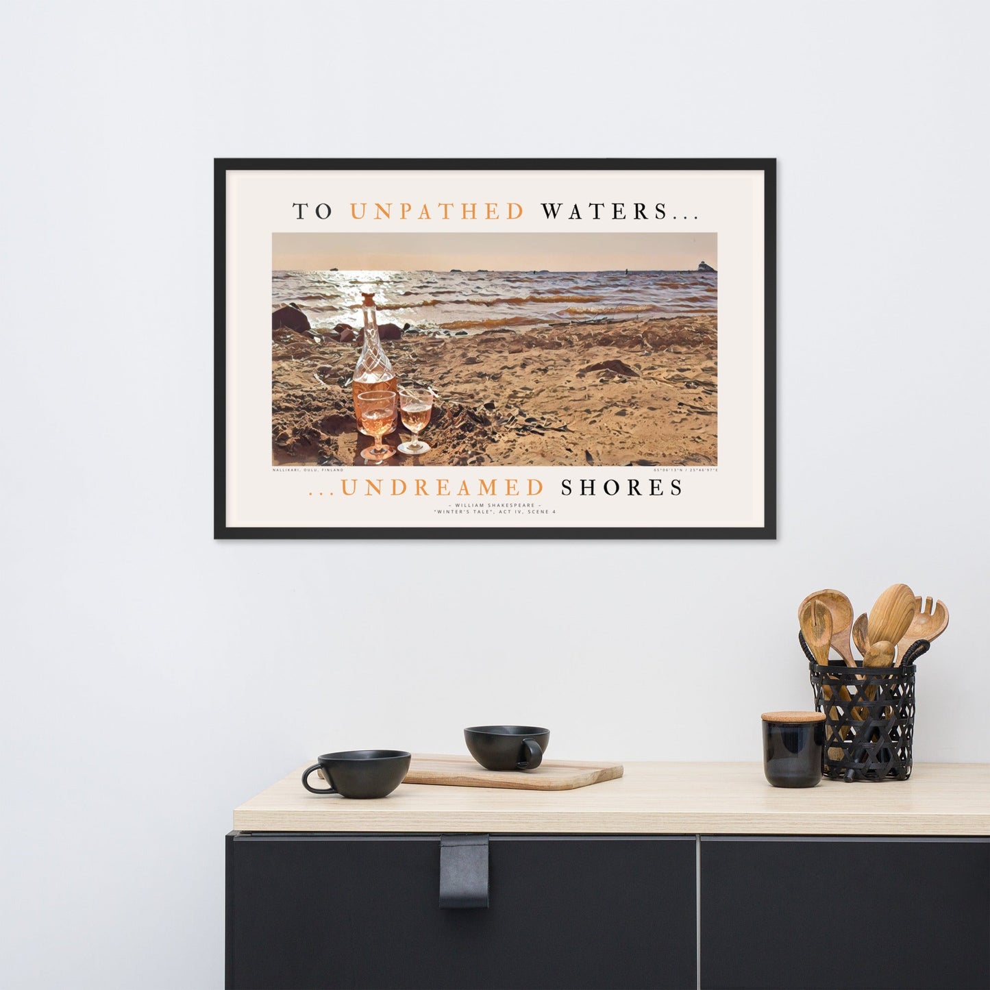 "To unpathed waters, undreamed shores" framed poster - Northlander Store